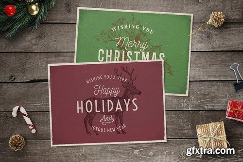 4 Vintage Christmas Cards