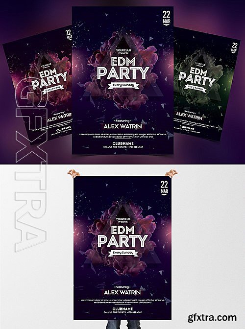 CM - EDM Party - DJ PSD Flyer Template 2106711