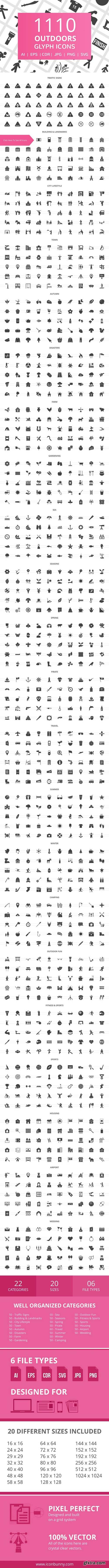 CM - 1110 Outdoors Glyph Icons 2041477