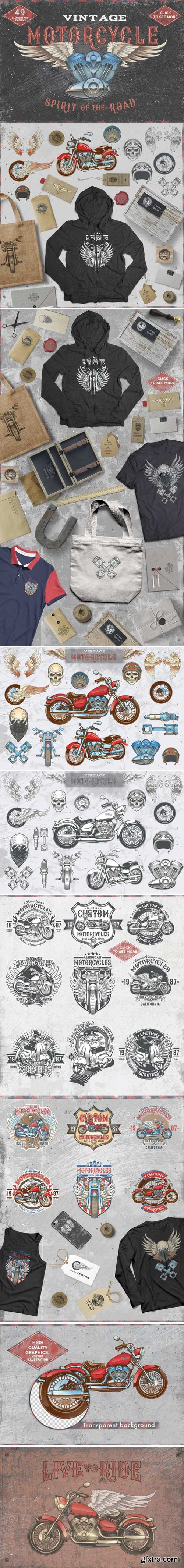 CM - Set Vintage motorcycle labels 2045223