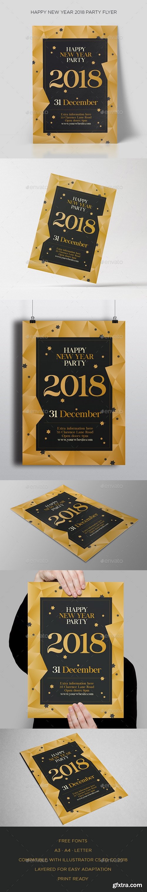 Graphicriver - Happy New Year 2018 Party Flyer 21090650