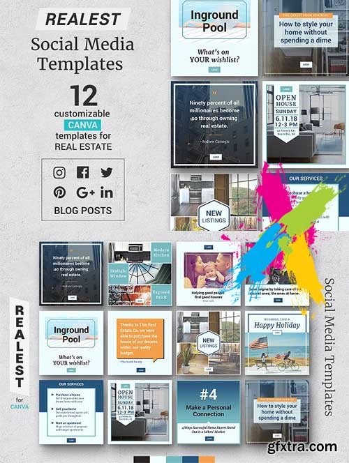 CreativeMarket - CANVA Real Estate Banners 2090016