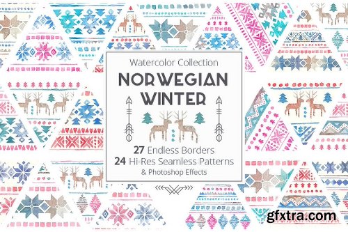 CreativeMarket Norwegian Winter - Seamless Patterns 2027050