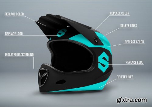 CreativeMarket Fullface Motorcycle Helmet Mockup 2025701