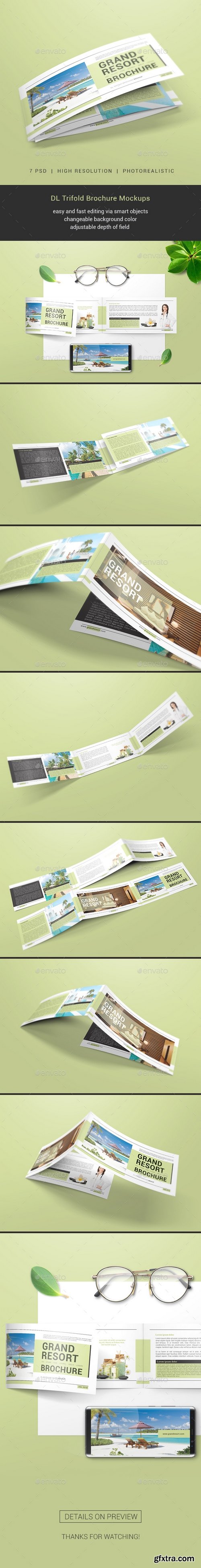 Graphicriver - DL Trifold Brochure Mockups 21105185