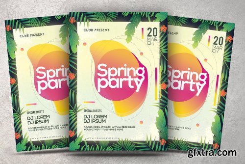 CreativeMarket Spring Party Flyer 2104986
