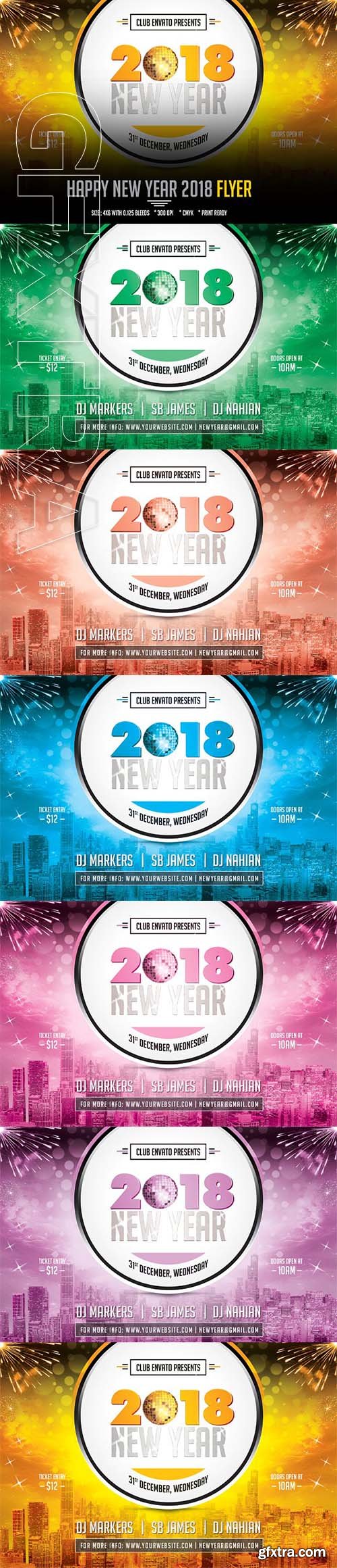 CreativeMarket - 2018 New Year Flyer Design 2110096