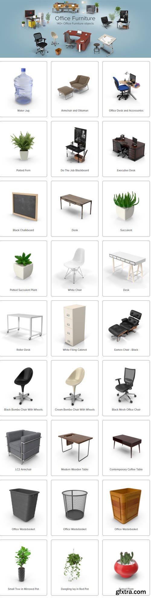 PixelSquid - Office Furniture Collection
