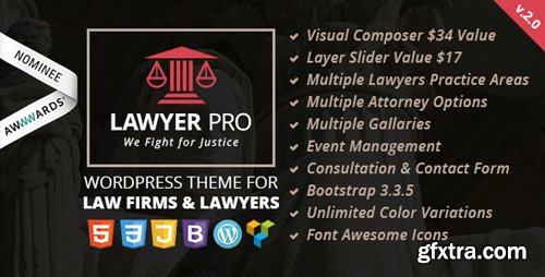 ThemeForest - Lawyer Pro v2.0 - Responsive WordPress Theme for Lawyers - 14049613