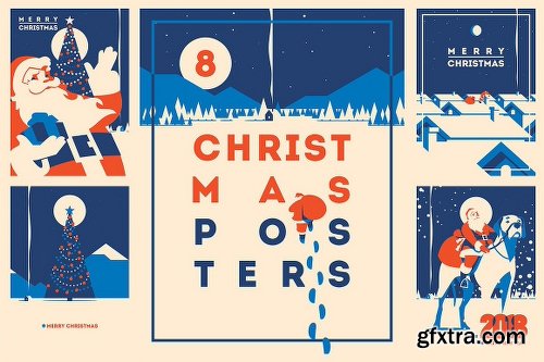 CreativeMarket 8 Christmas Posters & Cards 211865