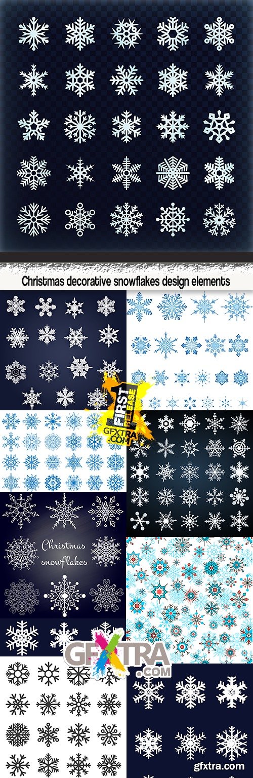Christmas decorative snowflakes design elements