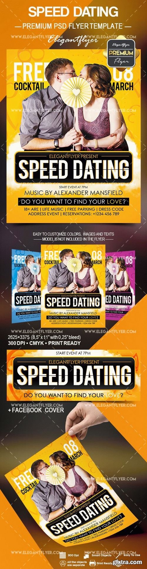 Speed Dating – Flyer PSD Template + Facebook Cover