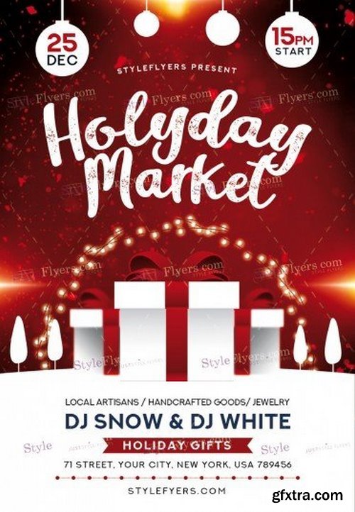 Holiday Market PSD Flyer Template