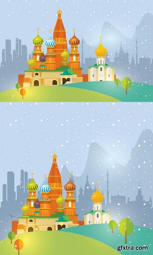 Moscow Skyline Travel & Tour Vector
