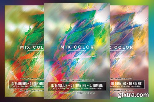CreativeMarket - Mix Color Club Flyer 2080579