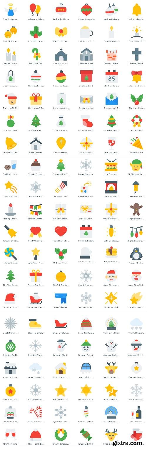 120 EPS, SVG Vector Web Icons - Christmas And New Year 2018