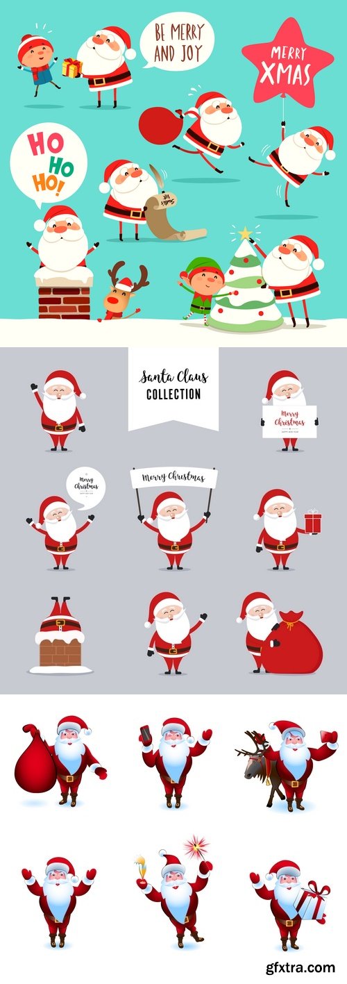 Vectors - Cartoon Santa Clauses 21