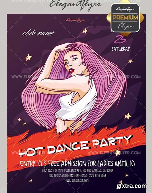 Hot Dance Party V7 Flyer PSD Template + Facebook Cover