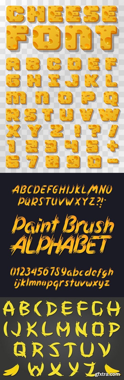 Vectors - Creative Yellow Alphabets Set 2