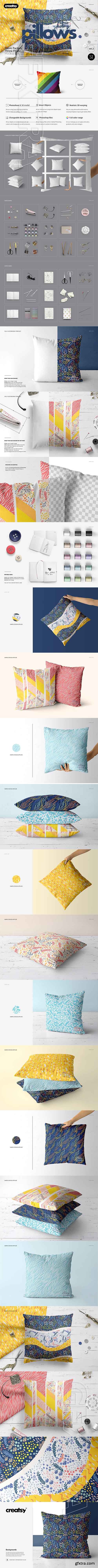 CreativeMarket - Fabric Factory vol. 2 Pillow Mockup 2162667