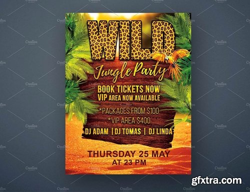 CM - Wild Jungle Party Flyer PSD Template 2149824