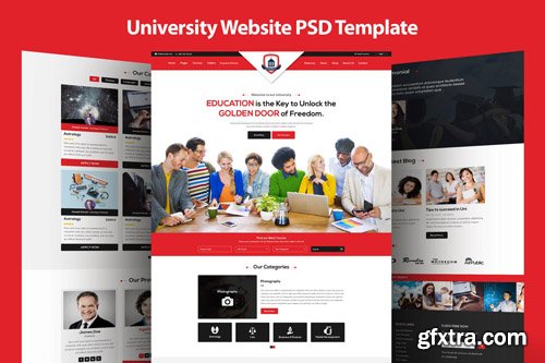 University Education Website PSD Template