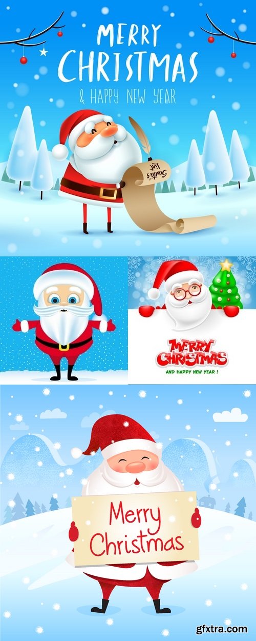 Vectors - Backgrounds with Santa Claus 26