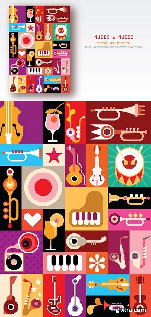 Music and Music vector collage