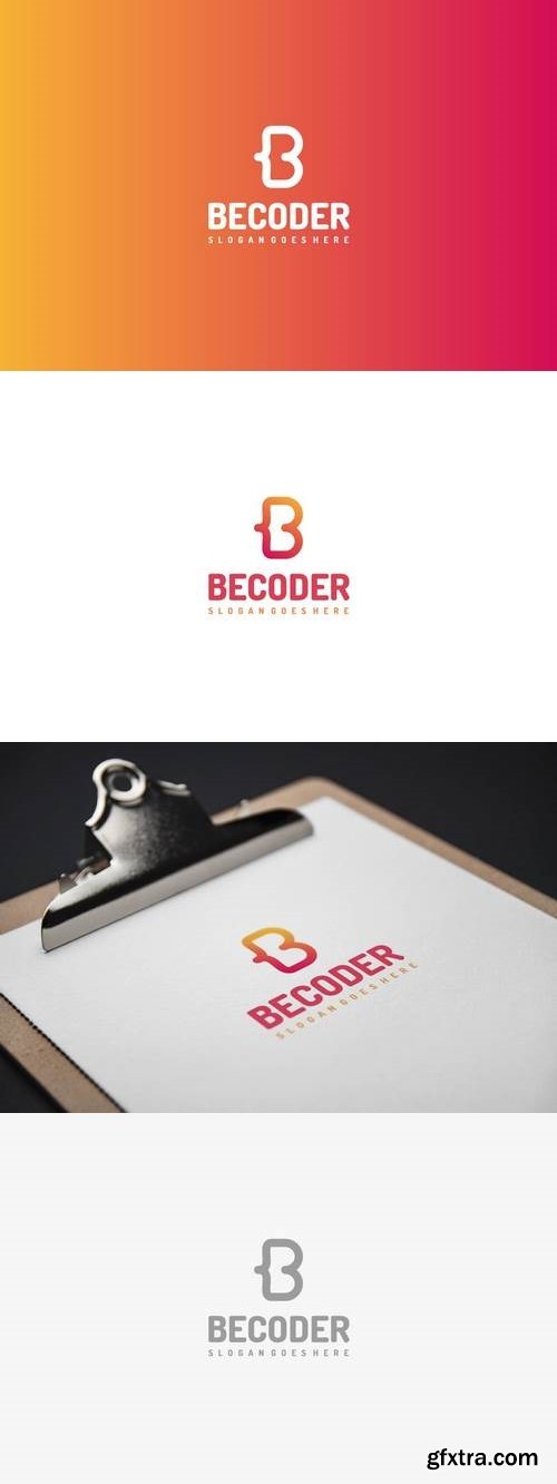 B Letter-Code Logo