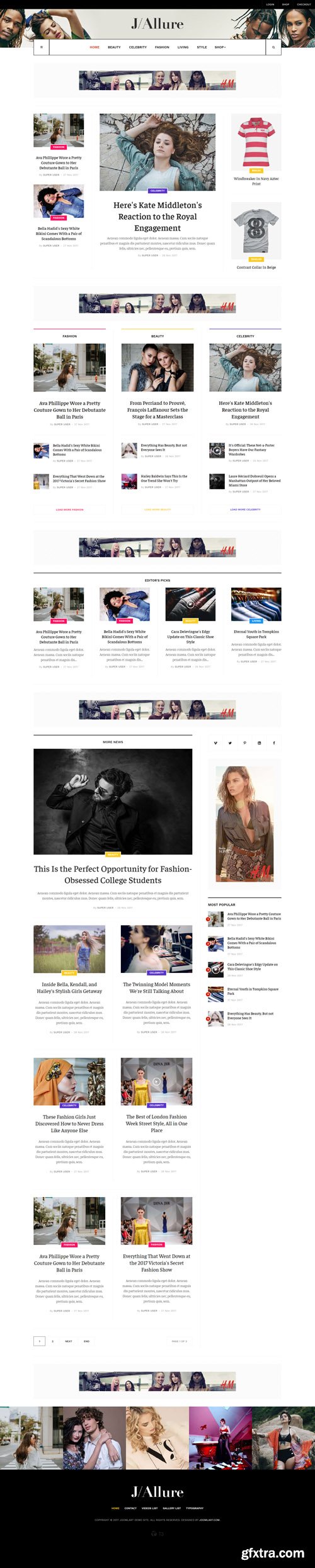 JoomlArt - JA Allure v1.0.0 - Creative Joomla Template for beauty and fashion magazine websites
