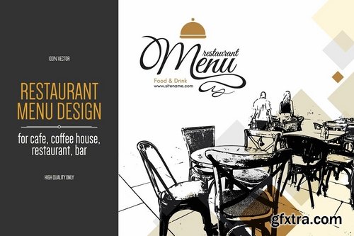 CM - Restaurant menu design with a sketch 1946141