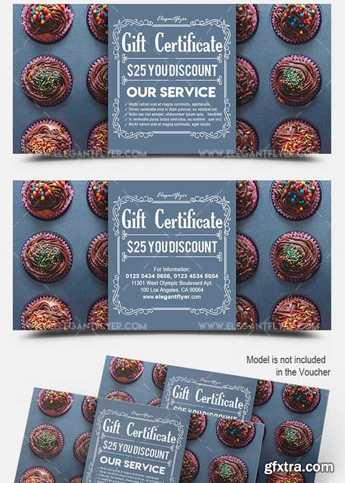 Cupcake V1 2018 Gift Certificate PSD Template