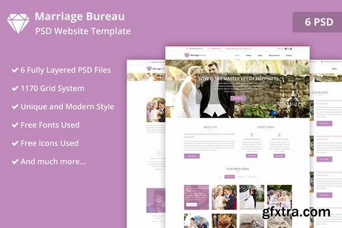 CM - Marriage Bureau PSD Website Template 2165735