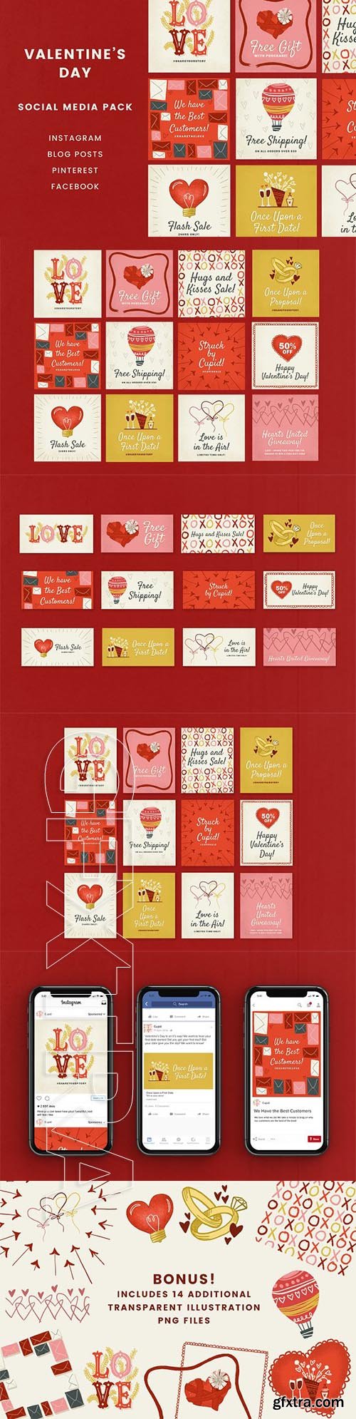 CreativeMarket - Valentines Day Social Pack 2162718