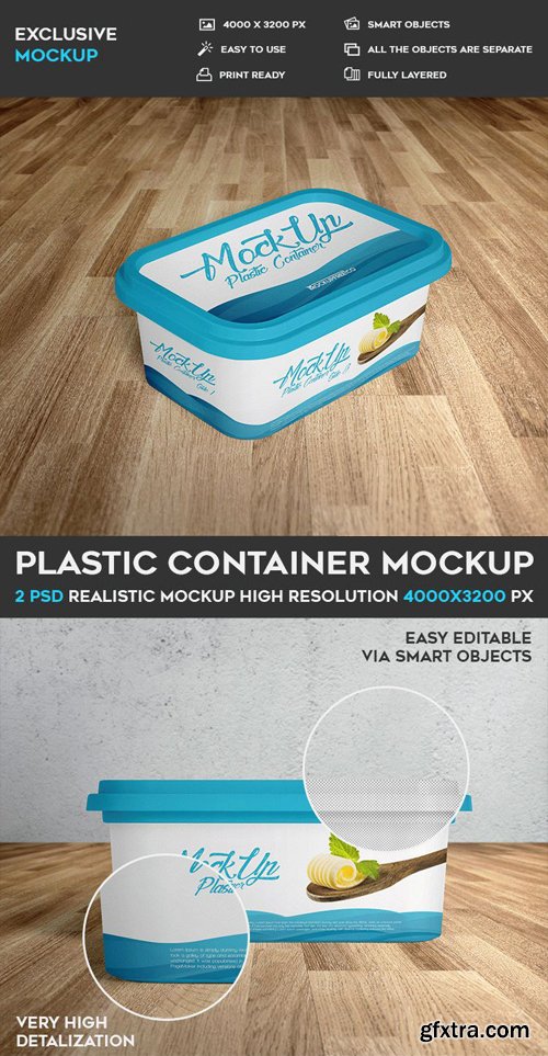 Plastic Container - 2 PSD Mockups