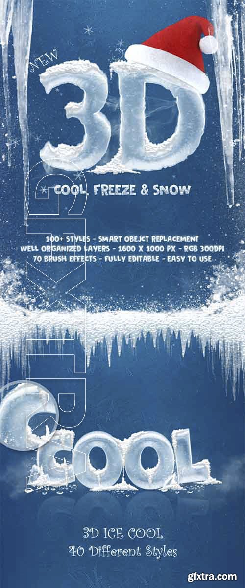 GraphicRiver - New 3D Ice Cool Freeze & Snow Text Effects 21095287