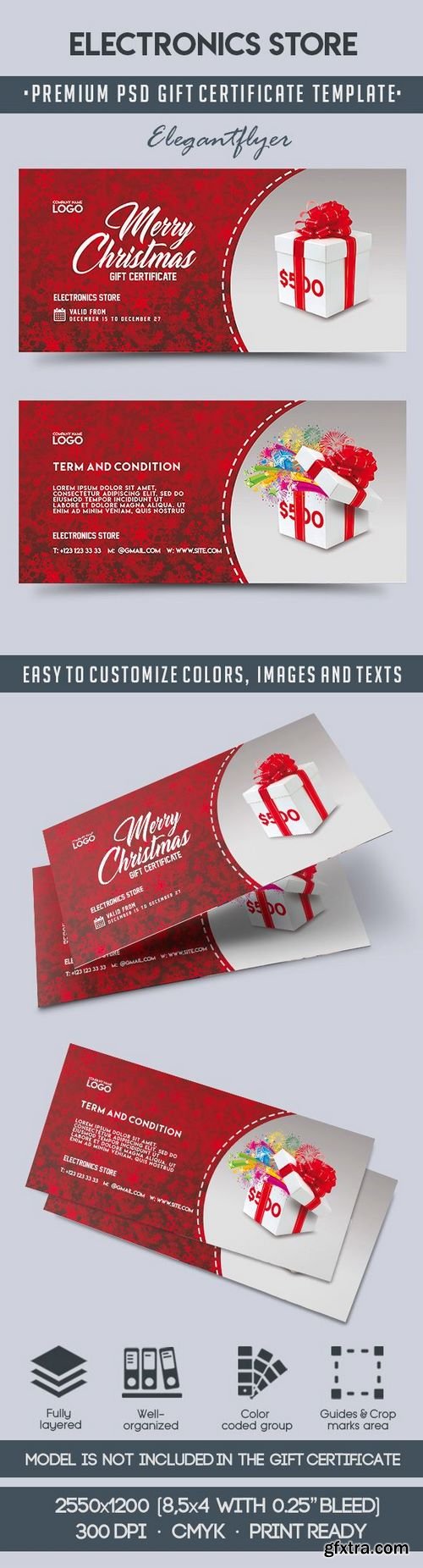 Electronics Store – Premium Gift Certificate PSD Template