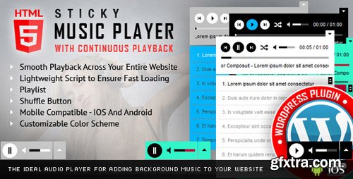 CodeCanyon - Sticky HTML5 Music Player WordPress Plugin v1.9 - 7796273