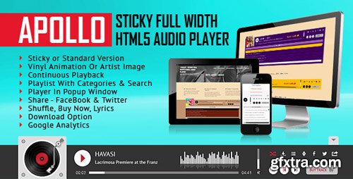 CodeCnayon - Apollo v1.3 - Sticky Full Width HTML5 Audio Player - 20127983