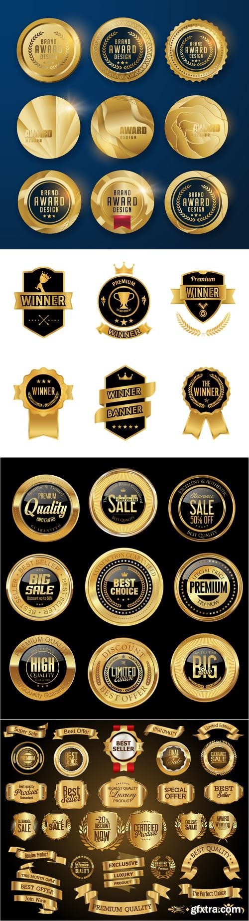 Vectors - Sale Golden Badges 8