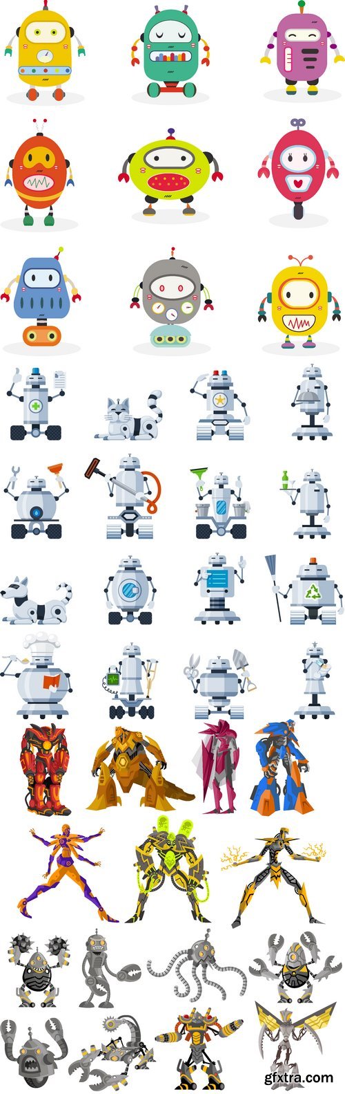 Vectors - Cartoon Funny Robots 11