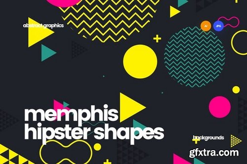 Memphis Hipster Geometric Shapes Backgrounds