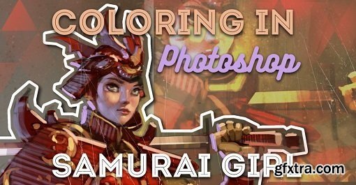 Coloring in Photoshop - Samurai Girl Character Design