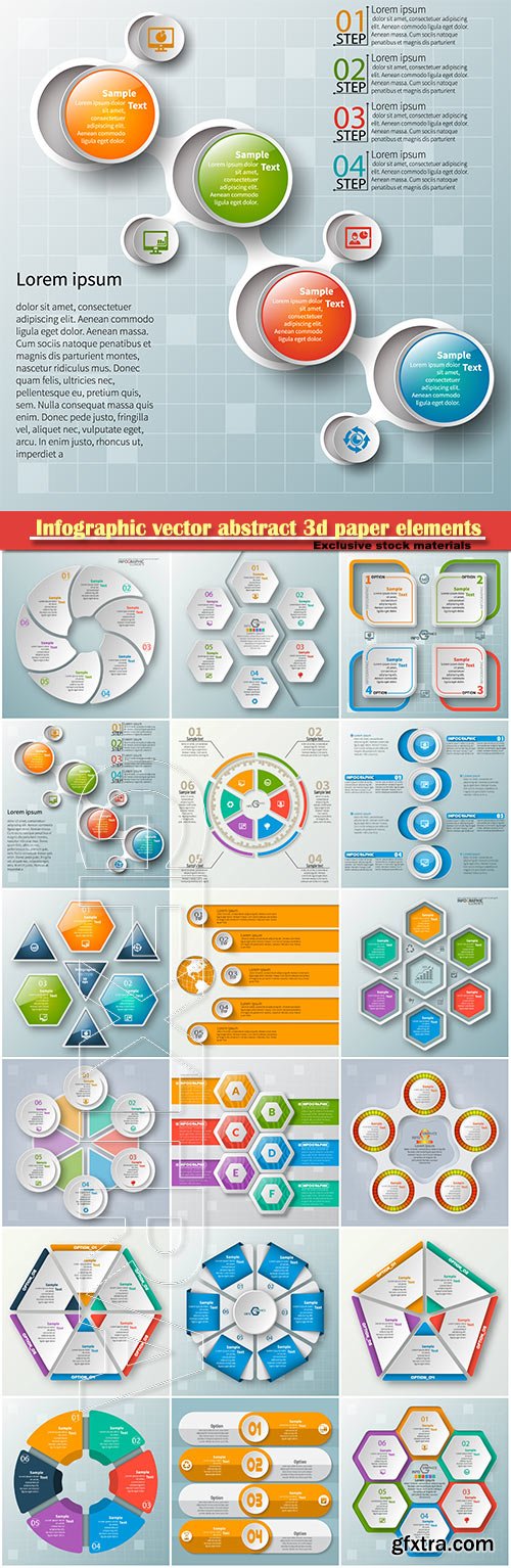 Infographic vector abstract 3d paper elements
