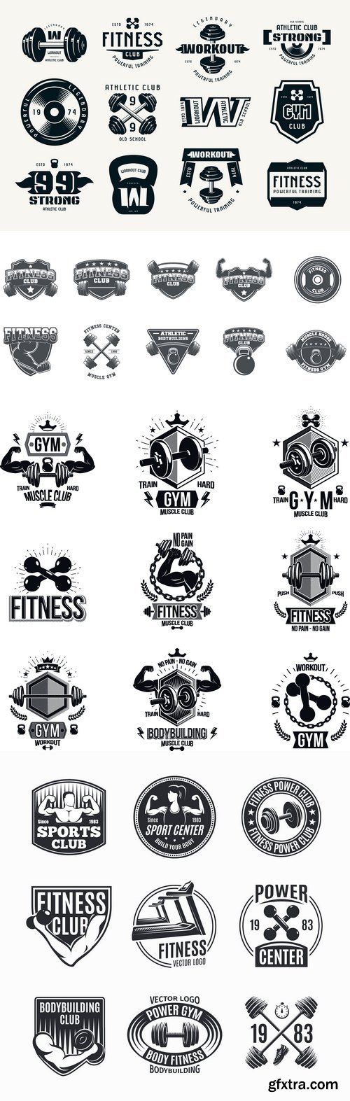 Vectors - Fitness Club and GYM Labels 10