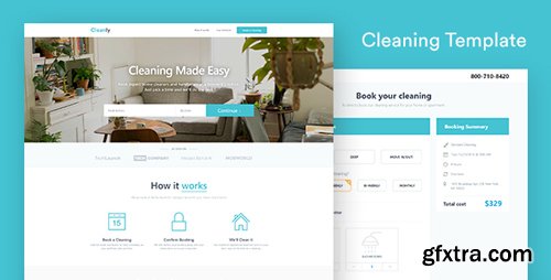 ThemeForest - Cleaning Landing Page Template - Cleanly (with Booking Page) v1.0 - 21010503