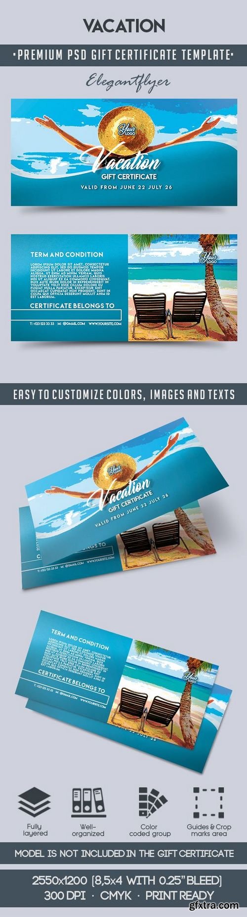 Vacation – Premium Gift Certificate PSD Template