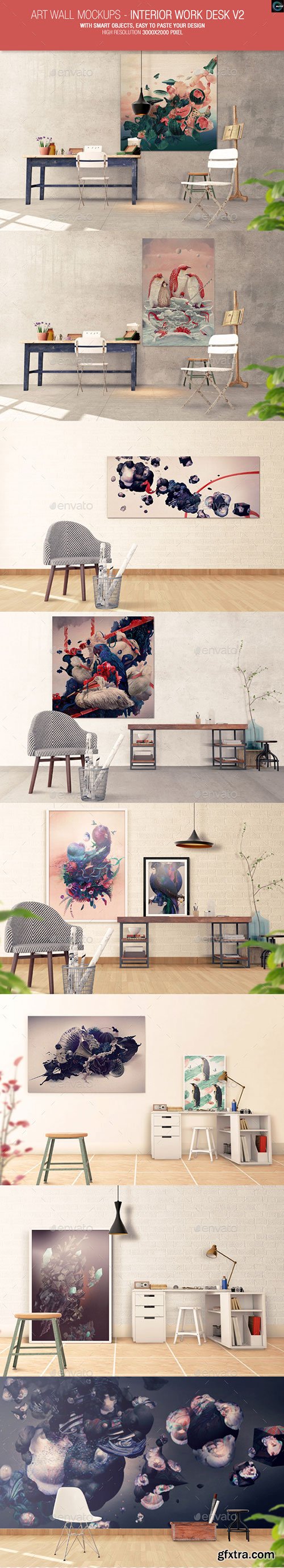 GraphicRiver - Art Wall Mockups - Interior Work Desk V2 10817426