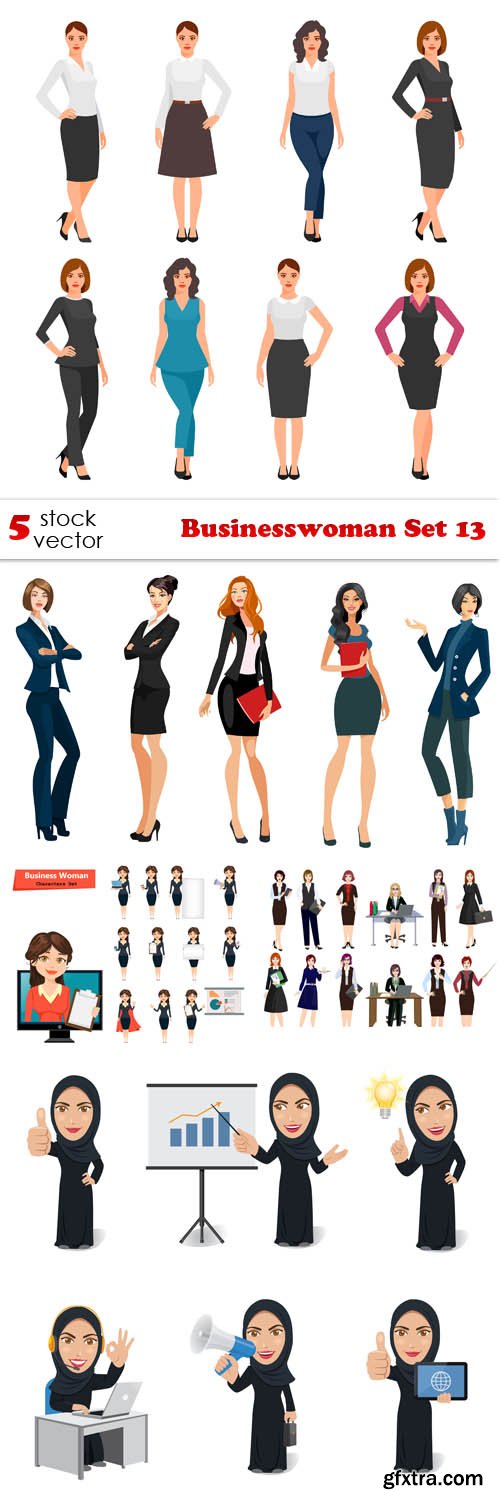 Vectors - Businesswoman Set 13