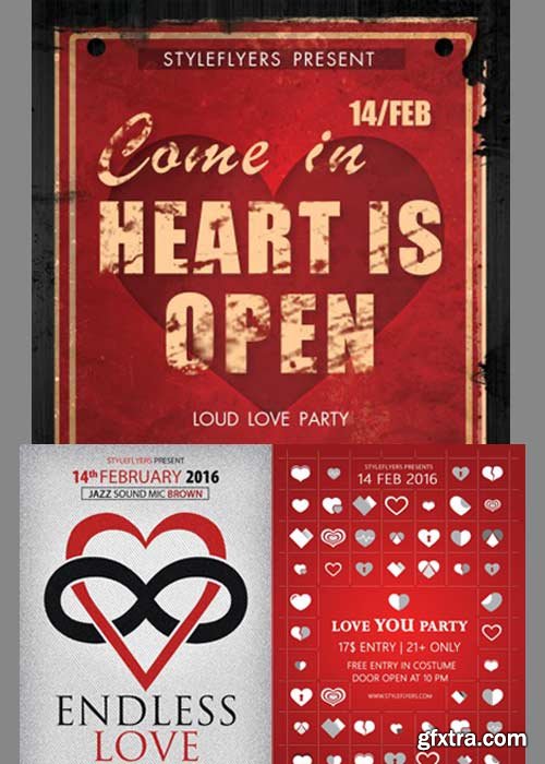 Valentines Day 3in1 V4 2018 Flyer Template